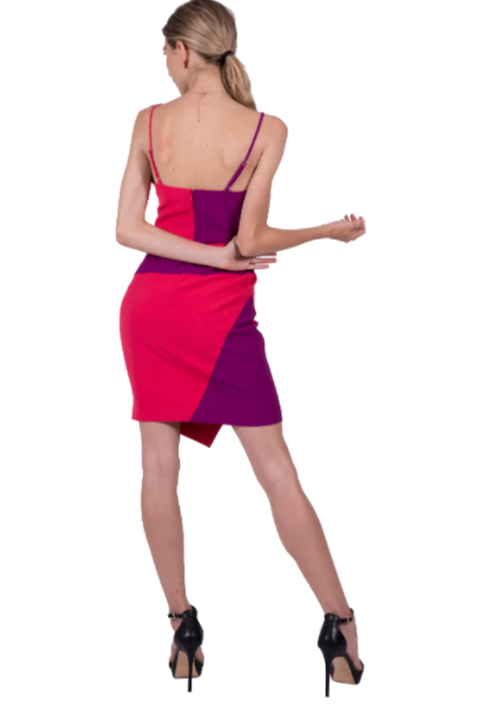 Nicole Miller - Color Block Asymmetrical Dress – Vicky and Lucas
