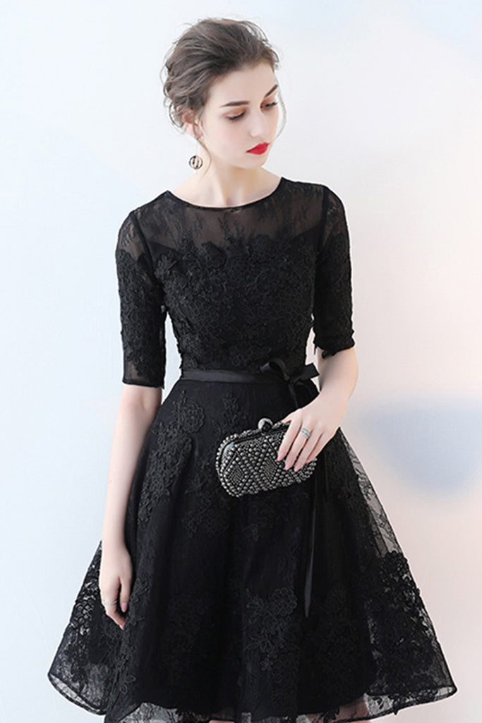 chinese dress ladies Lace Cutout Half Sleeve Mini Dress Cream / S
