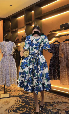 TWO PEARS -O neck slim printed dress