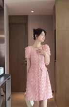 Elegant Tweed Pink Dress