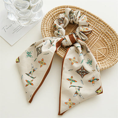 Hair Scrunchies Elastic Hair Bands Hair Scarf Ponytail Cute Colorful Leaf Design