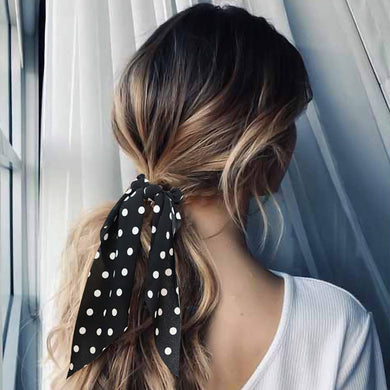 Hair Scrunchies Elastic Hair Bands Hair Scarf Ponytail Dot printing Design