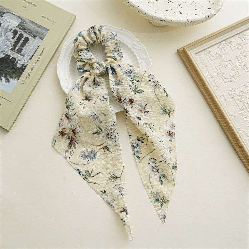 Hair Scrunchies Elastic Hair Bands Hair Scarf Ponytail Cute Colorful Floral Design