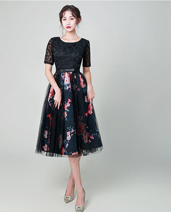Floral Print Midi Elegant Dress