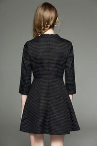 Elegant Long Sleeve A Line Black Dress