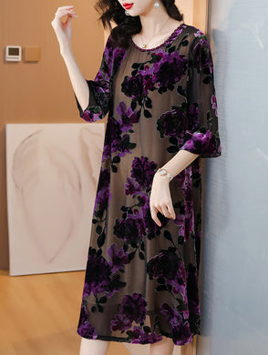 High quality Women velvet  Long Dress