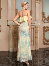 Formal Sequin Patchwork Maxi Dress