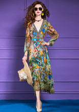 Vintage Silk Tunic Dress – V-Neck & Long Sleeve | Vicky & Lucas