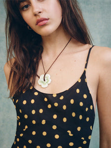 Casual Dot Printed Sexy Backless Silk Dress