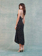 Casual Dot Printed Sexy Backless Silk Dress