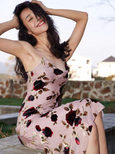 Sexy Collar Backless Silk Dress
