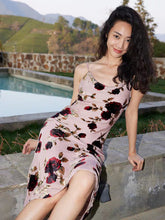 Sexy Collar Backless Silk Dress