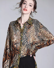 Vintage leopard print silk blouse