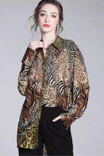 Vintage leopard print silk blouse