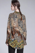 Vintage leopard print silk blouse