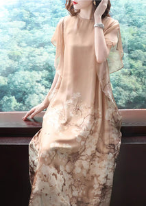 Comfortable chiffon printed summer silk dress