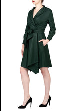 TWO PEARS-Buckle Sleeve Belted Turned Over Collar Overcoat