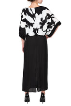 SCANDINAVIA-Batwing Black and White Maxi Dress