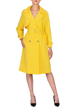 TWO PEARS-Double Breasted Bright Yellow Trench Coat