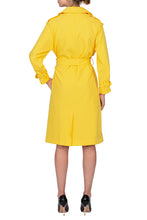 TWO PEARS-Double Breasted Bright Yellow Trench Coat