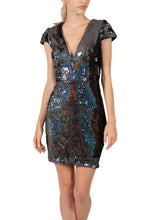 DRESS THE POPULATION-ZOE METALLIC DRESS