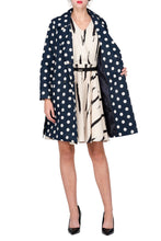SCANDINAVIA-Polka Dot Double Breasted Belted Trench Coat