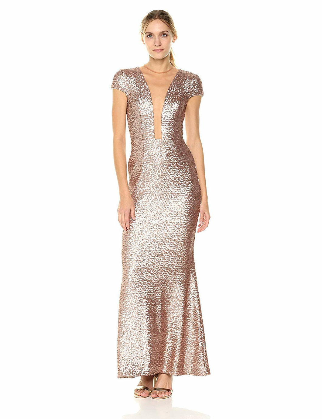 DRESS THE POPULATION-MICHELLE SEQUIN GOLD GOWN Vicky and Lucas DRESS THE POPULATION-MICHELLE SEQUIN GOLD GOWN Vicky and Lucas