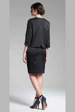 Double Breasted Open Keyhole Jacket - Black