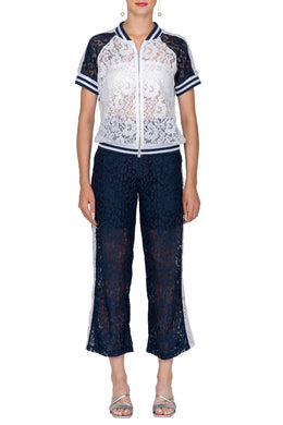 Lace contrast sweat suit