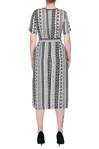 TWO PEARS-Black and White Pattern Dress