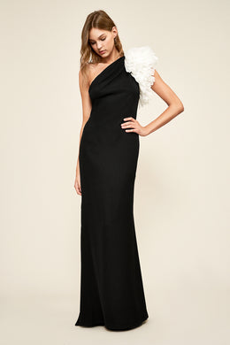 TADASHI SHOJI-LACHLAN ONE SHOUDLER CREPE GOWN