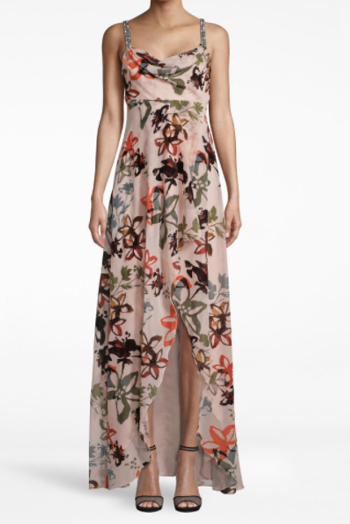 Nicole Miller - Autumn Dream Burnout High- Low Dress