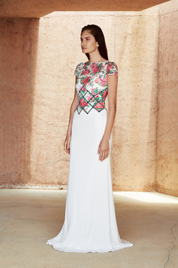 tadashi shoji asymmetric floral jacquard dress Ordell Floral Jacquard Dress Tadashi Shoji Official Online Boutique