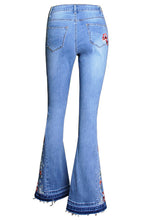 Embroidered Bell Bottom Jeans