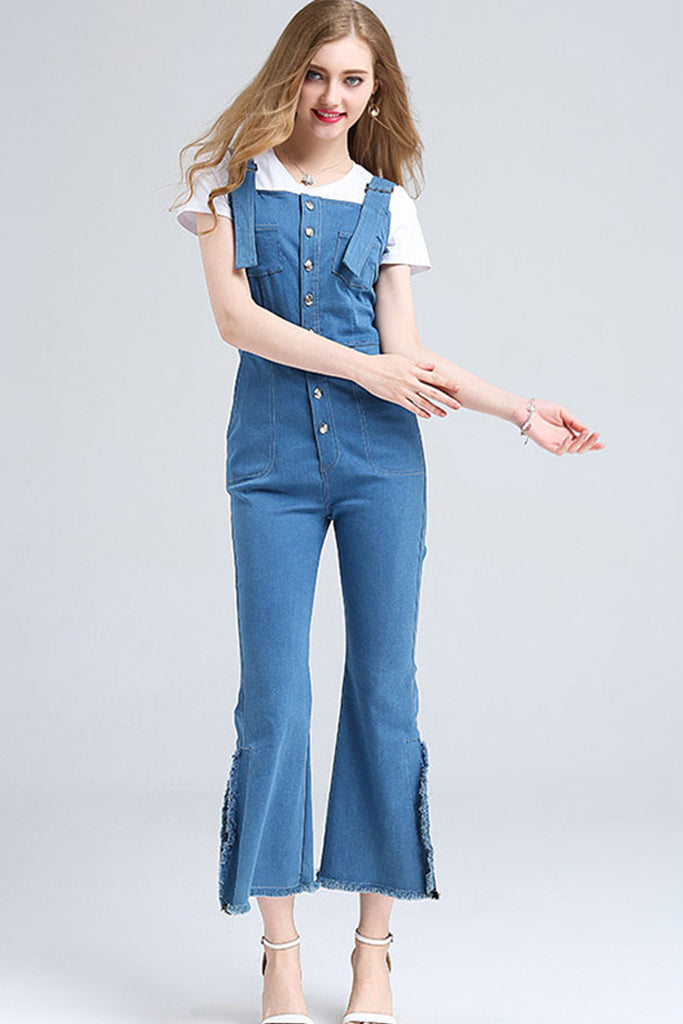 OVERALL JEANS WITH LEG SLITS