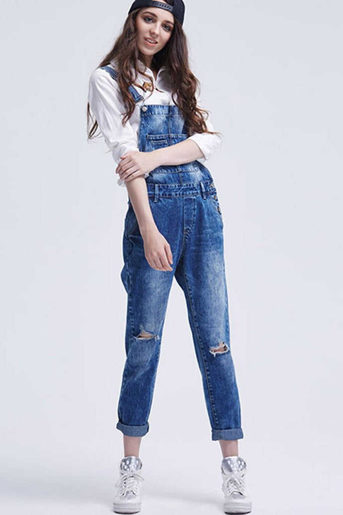 Hole Broken Overall Jeans
