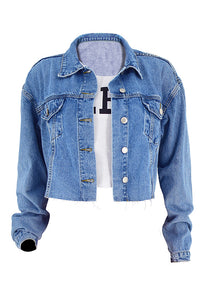 Long Sleeve Denim Short Coat