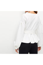 Charlie Charlie Charlotte-Puff Sleeve Off-shoulder Asymetrical Top