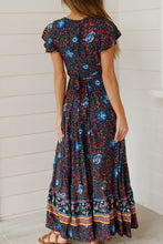 Ruffle Sleeve Waist Belted Slit Fit&Flare Dress