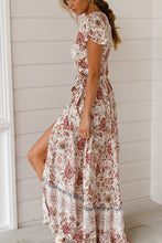 Ruffle Sleeve Waist Belted Slit Fit&Flare Dress