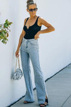 Wide Slit Leg Jeans