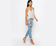 Embroidered Denim Jeans