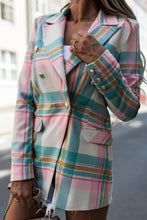 One Buckle Plaid Suit Coat