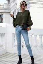 Batwing Sleeve Boat Neck Loose Sweater