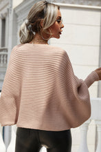 Batwing Sleeve Boat Neck Loose Sweater