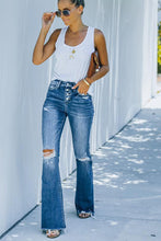 Long Bell Leg Whiskered Jeans