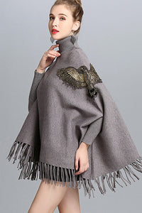 Battwing Sleeve Tassel Sweater