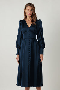 Long Sleeve Empire Waist Fit&Flare Dress
