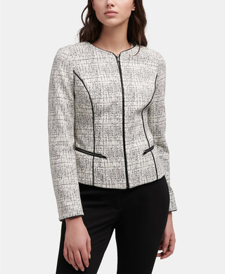 DKNY-Zip up Jacket with PU trim