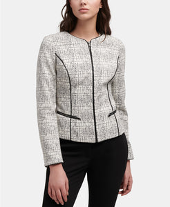 DKNY-Zip up Jacket with PU trim